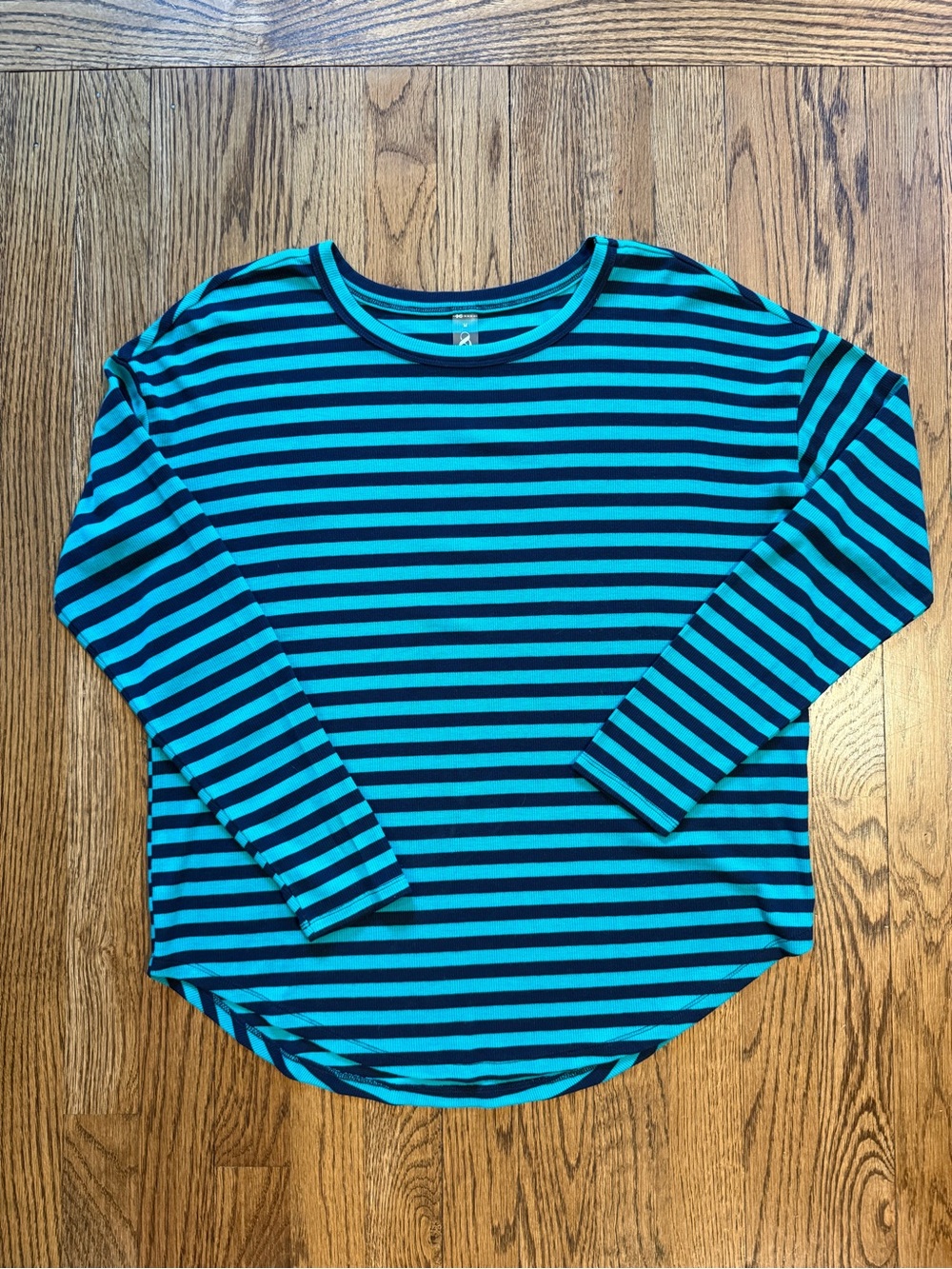 Women’s Striped Long Sleeve Top - Teal & Navy